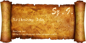 Szikszay Ida névjegykártya