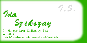 ida szikszay business card